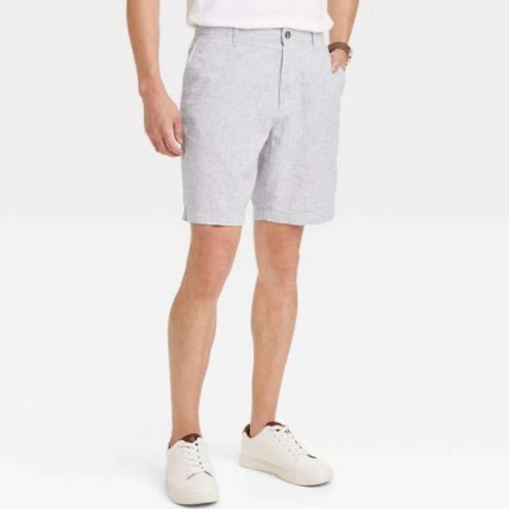 Goodfellow & Co Mens Cotton Linen Shorts 9” Inseam